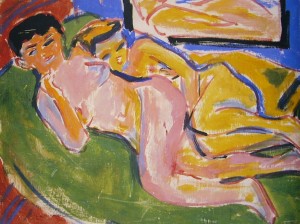 Kirchner: Fränzi e Marcella – Due nudi distesi, anno 1910